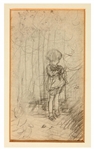 E.H. Shepard Drawing of Christopher Robin Titled Christopher Robin with Railings